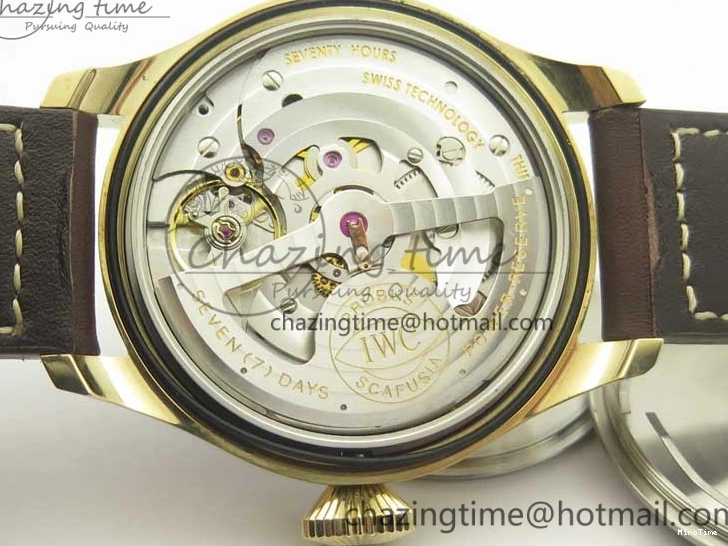 MIROTIME 0311 Big Pilot IW501005 Real Bronze ZF 1:1 Best Edition Black Dial on Brown Leather Strap A Sleek 7192